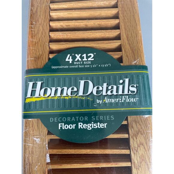 NIP Home Details By Ameriflow Wood Floor Register 4”x 12” - Picture 2 of 4